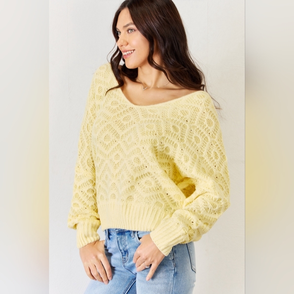 HYFVE V-Neck Patterned Long Sleeve Sweater - Picture 4 of 5